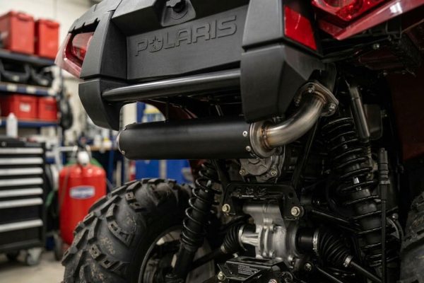 Närbild på baksidan av en fyrhjuling